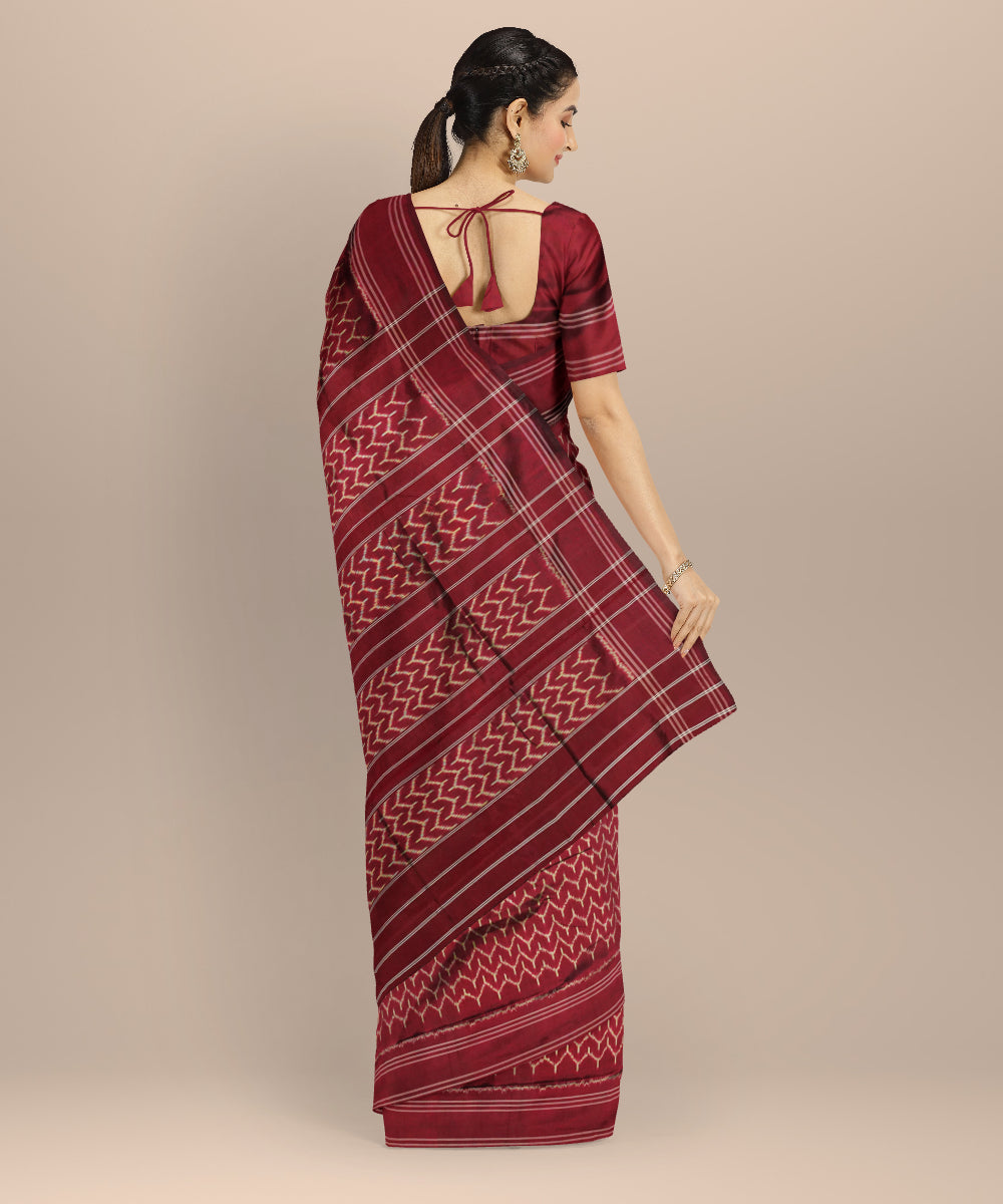 Maroon handloom pochampally ikat saree