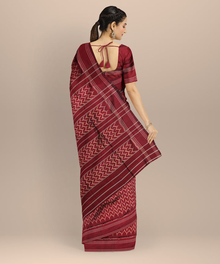 Maroon handloom pochampally ikat saree