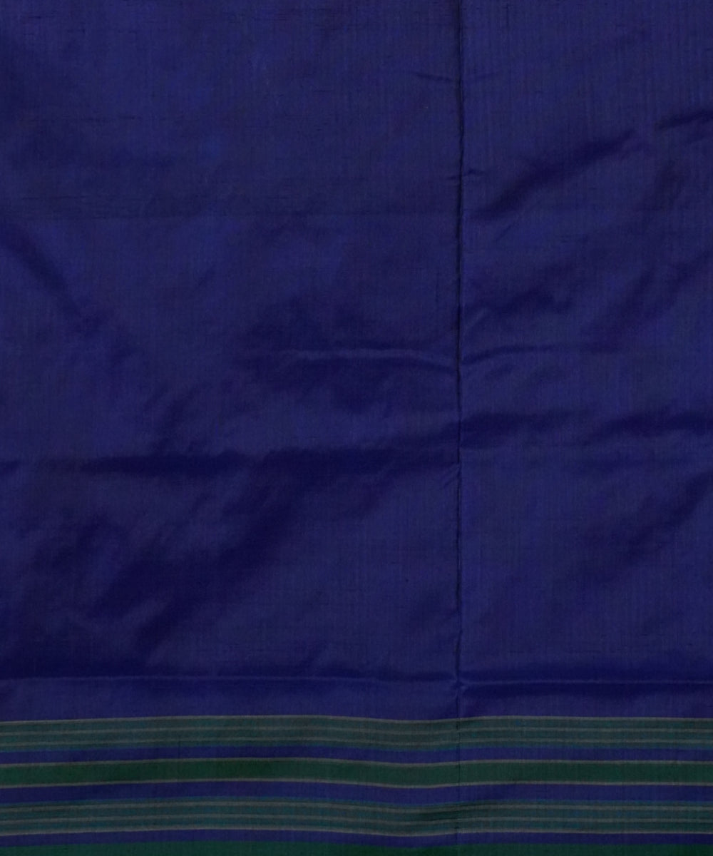 Sky blue navy blue handloom pochampally ikat silk saree