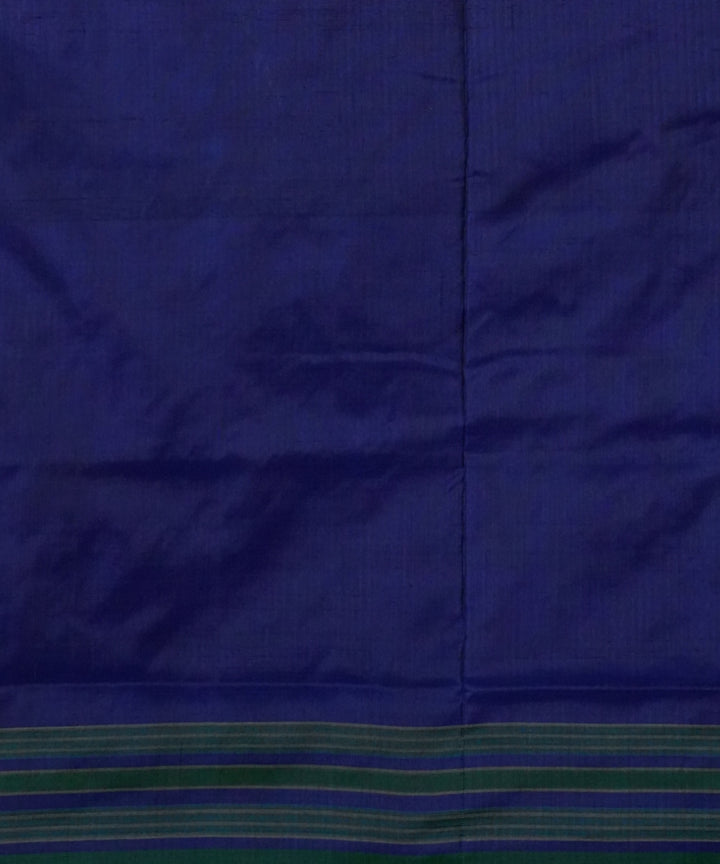 Sky blue navy blue handloom pochampally ikat silk saree