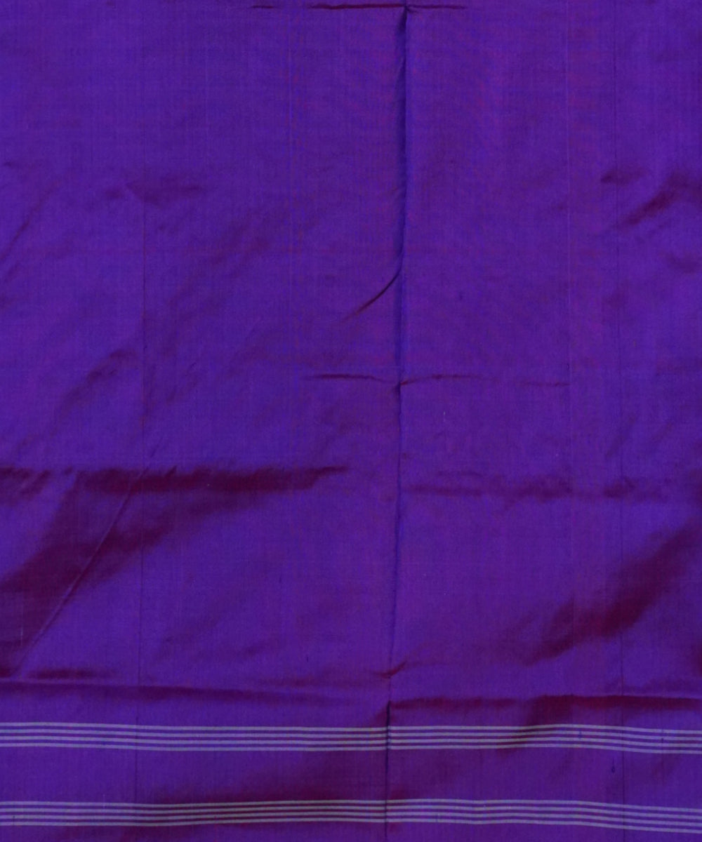 Navy blue white handloom pochampally ikat silk saree