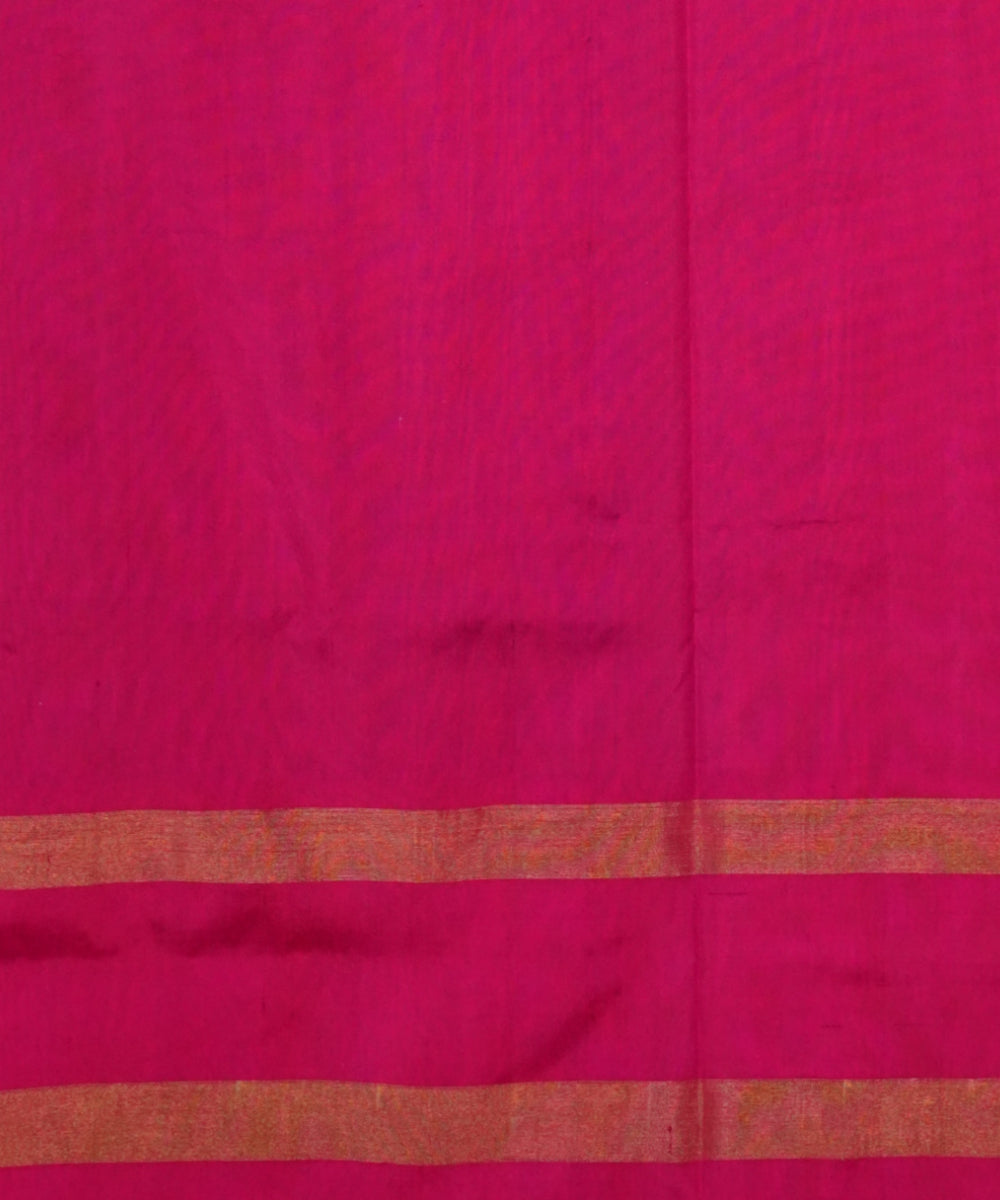 Indigo pink handloom pochampally ikat silk saree