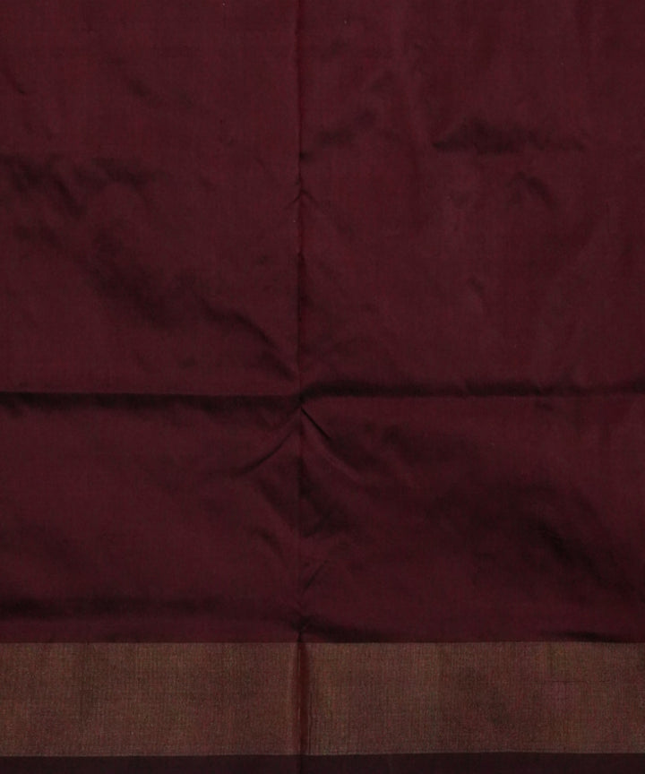 Brown green pochampally ikat silk handloom saree