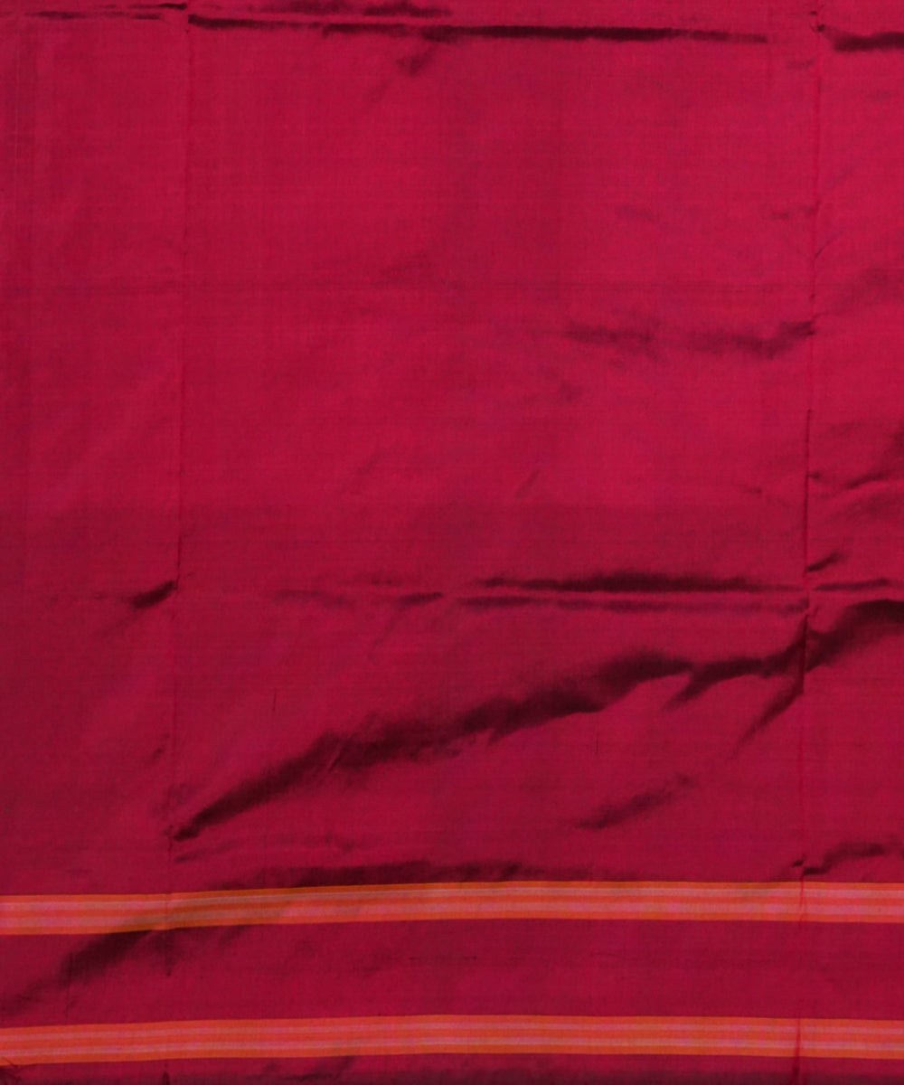 Navy blue navy blue maroon handloom pochampally ikat silk saree
