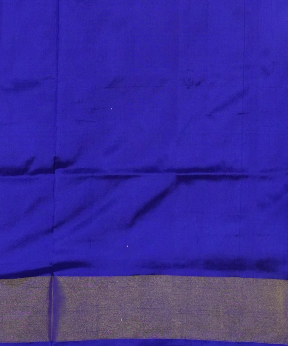 Cyan green royal blue handloom pochampally ikat silk saree
