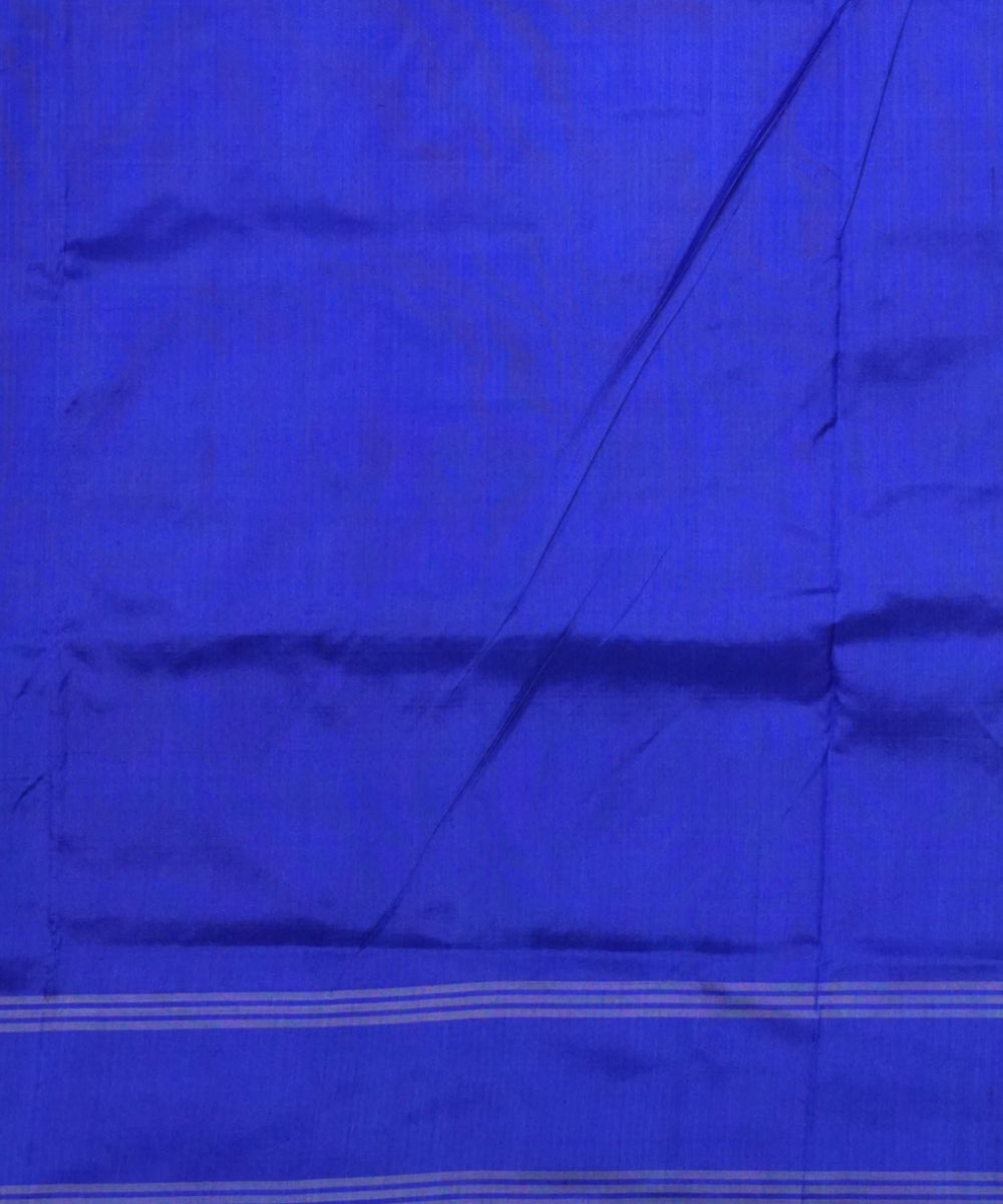Royal blue white handloom pochampally ikat silk saree