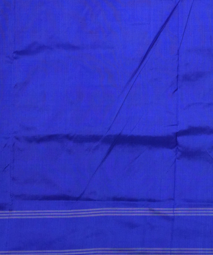 Royal blue white handloom pochampally ikat silk saree