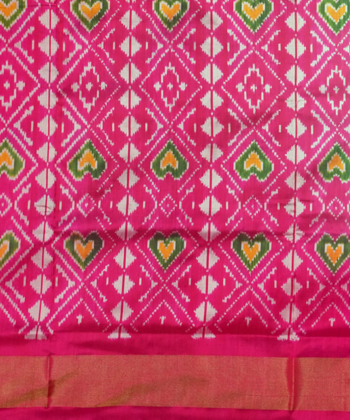 Orange handloom pochampally silk ikat saree