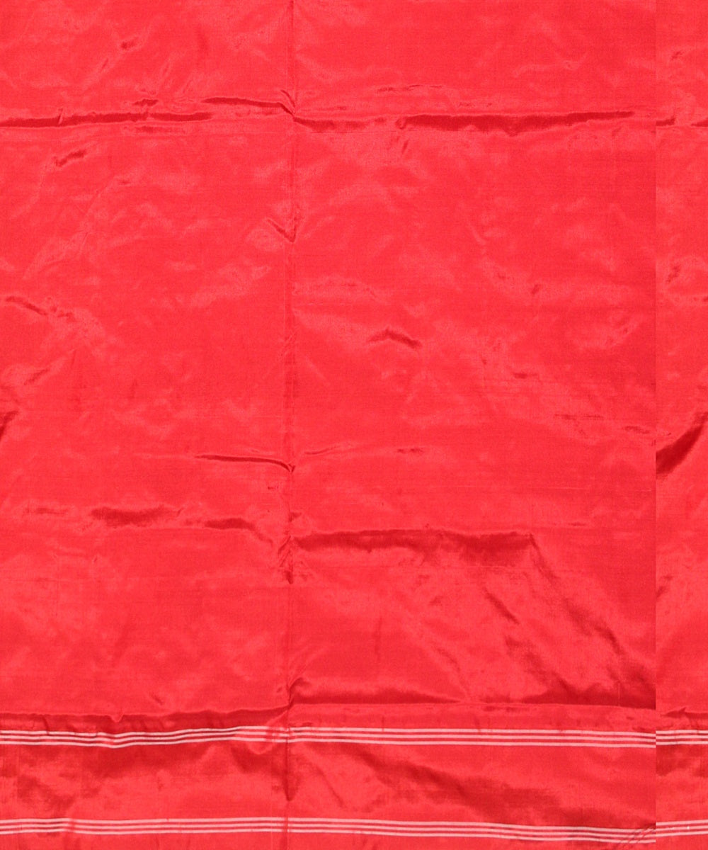 Sky blue red silk handloom telia rumal saree