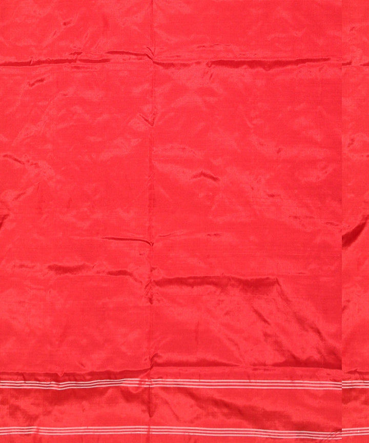 Sky blue red silk handloom telia rumal saree
