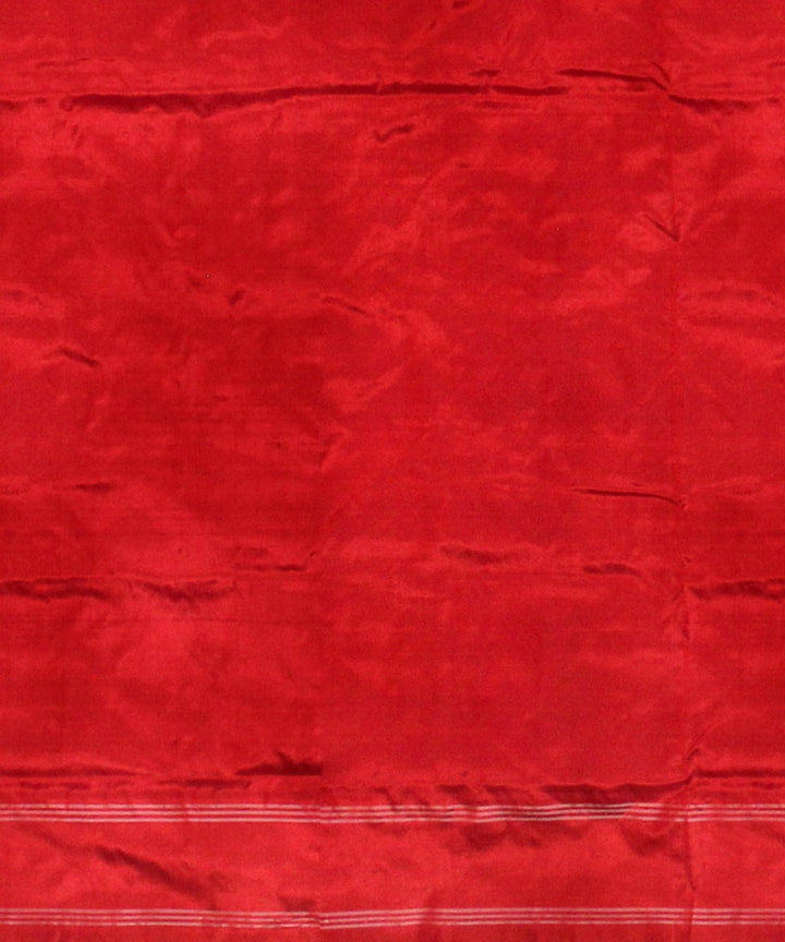 Black red silk handloom telia rumal saree