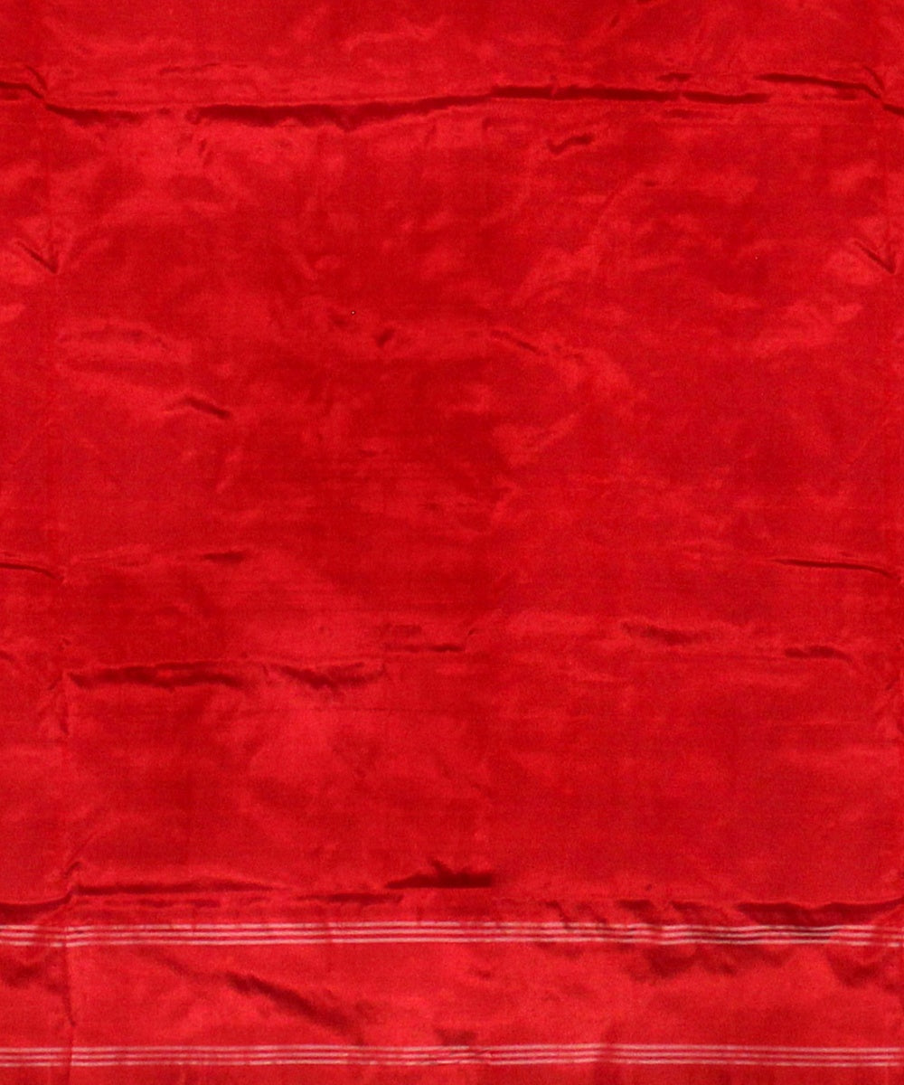 Navy blue red silk handloom telia rumal saree
