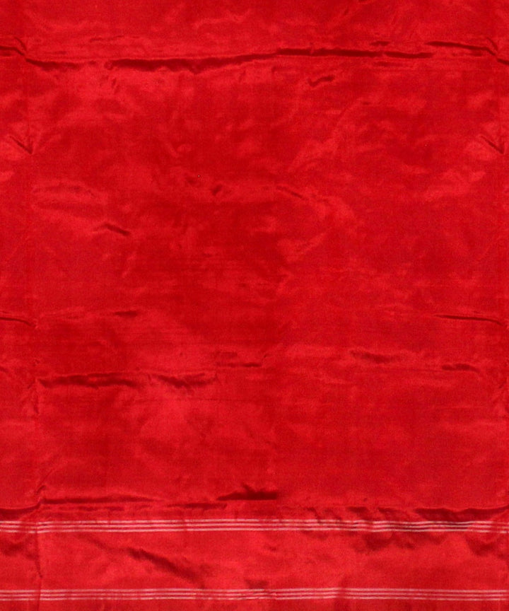 Navy blue red silk handloom telia rumal saree