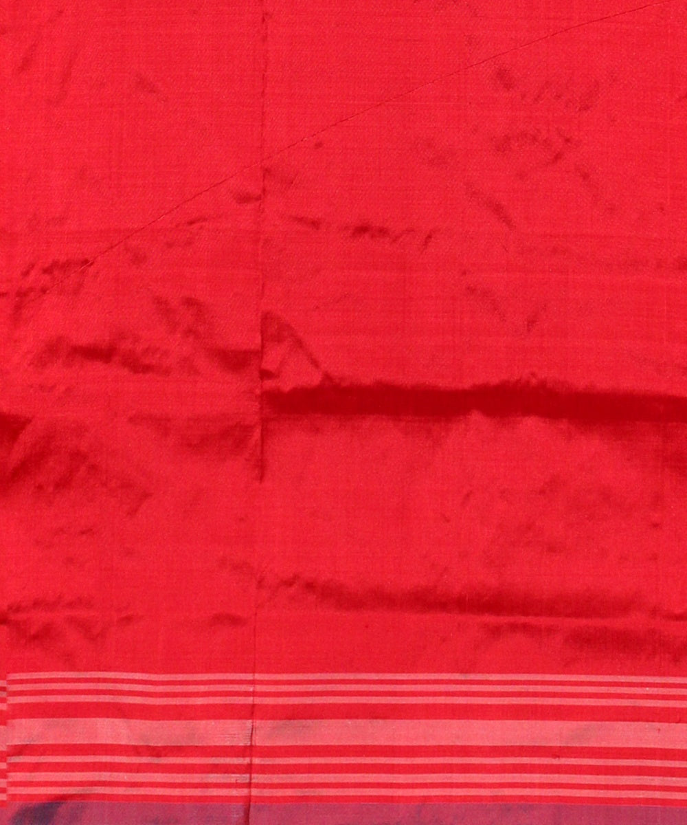Multicolor red pochampalli ikkat silk handloom saree