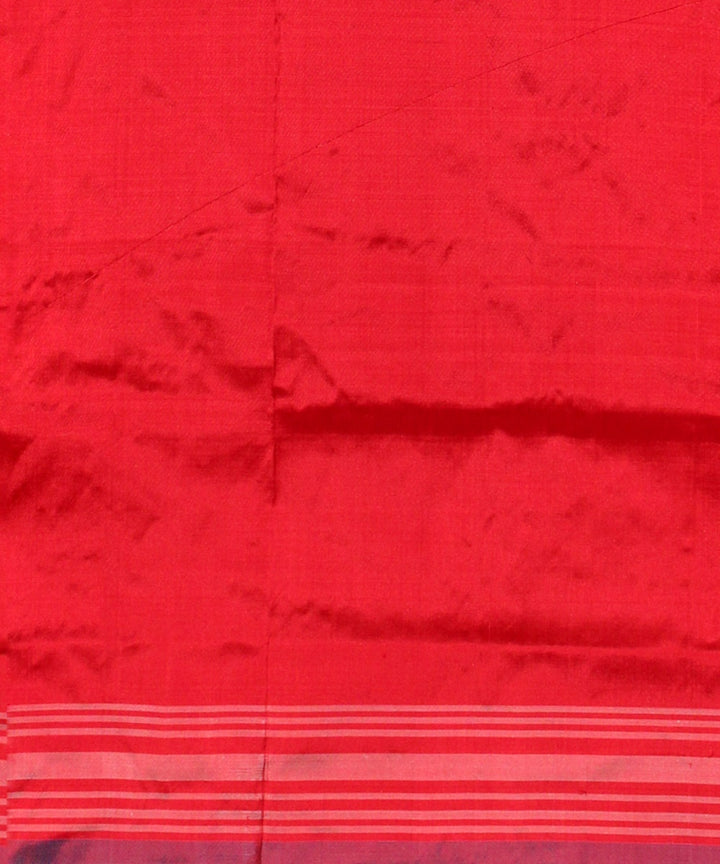 Multicolor red pochampalli ikkat silk handloom saree