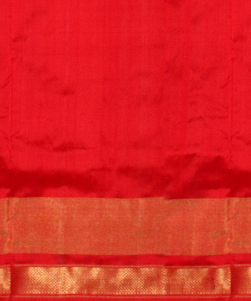 Multicolor red hand loom pochampalli ikkat silk saree