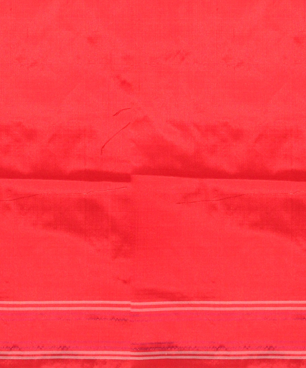 Red white silk handloom pochampalli ikkat saree