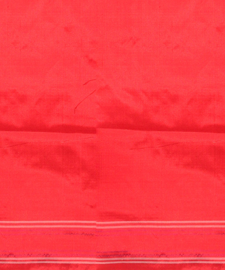 Red white silk handloom pochampalli ikkat saree