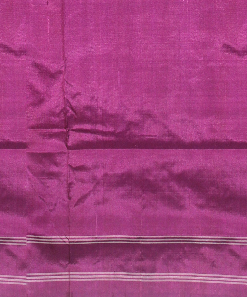Purple white silk handloom pochampalli ikkat saree