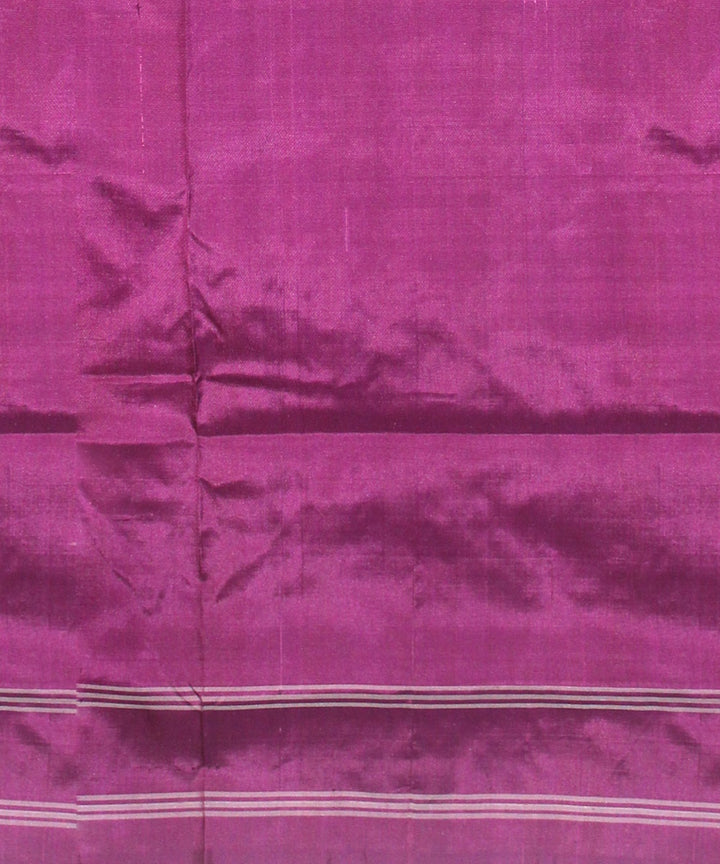 Purple white silk handloom pochampalli ikkat saree