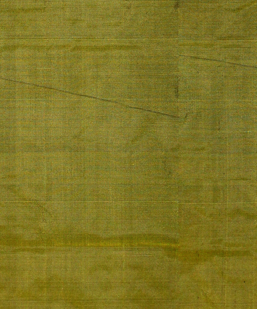 Olive green white silk handloom pochampalli ikkat saree
