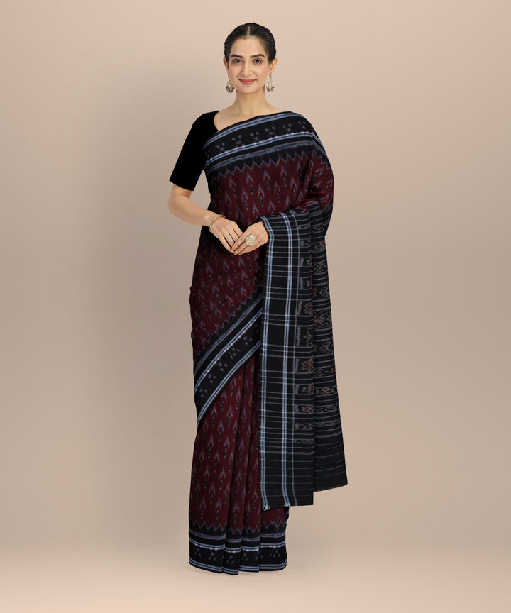 Red green cotton handwoven nuapatna saree