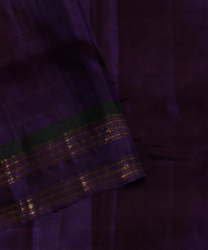 Peach purple handwoven gadwal silk saree