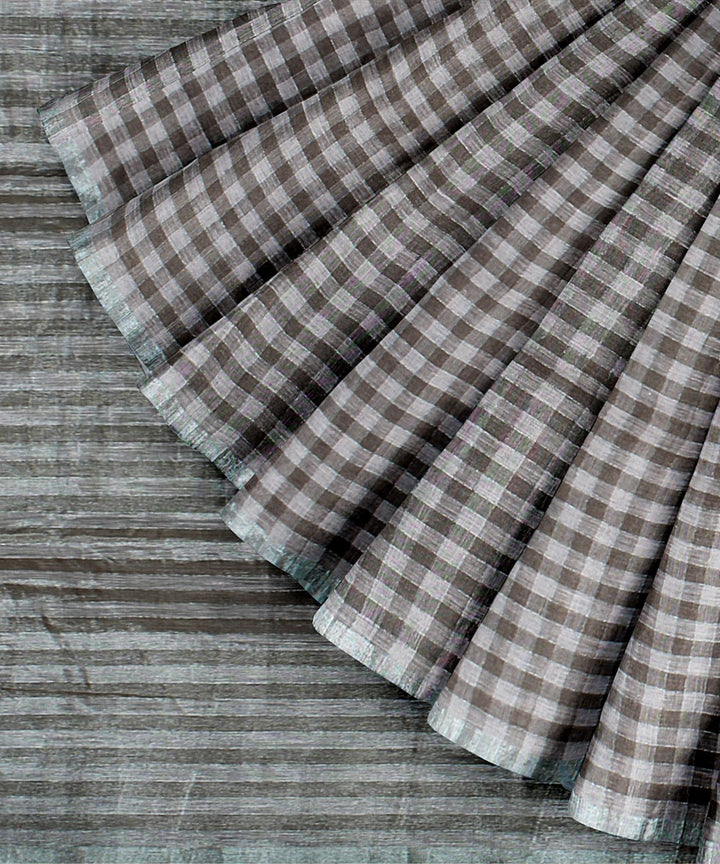 Multicolor handwoven linen saree