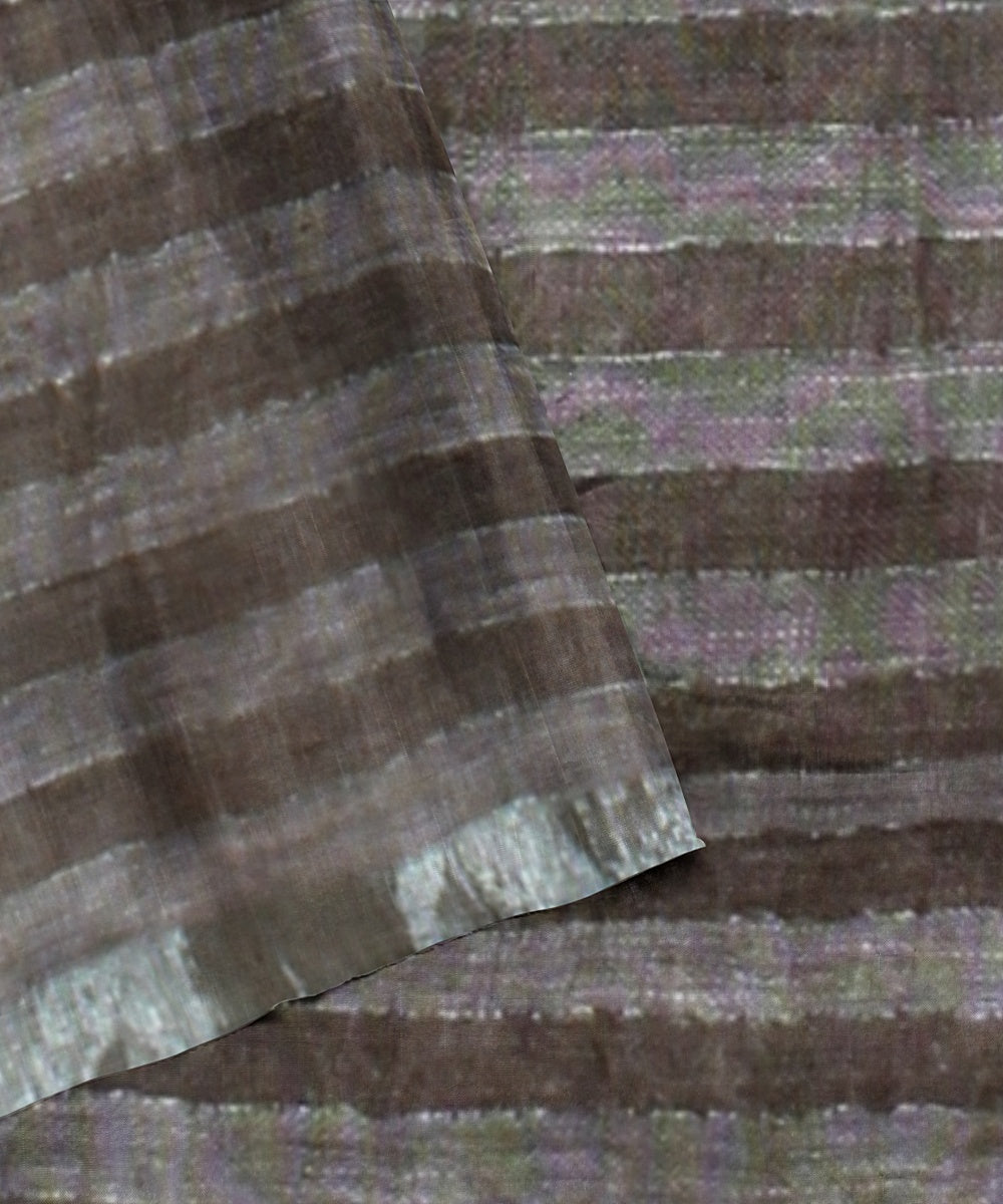 Multicolor handwoven linen saree