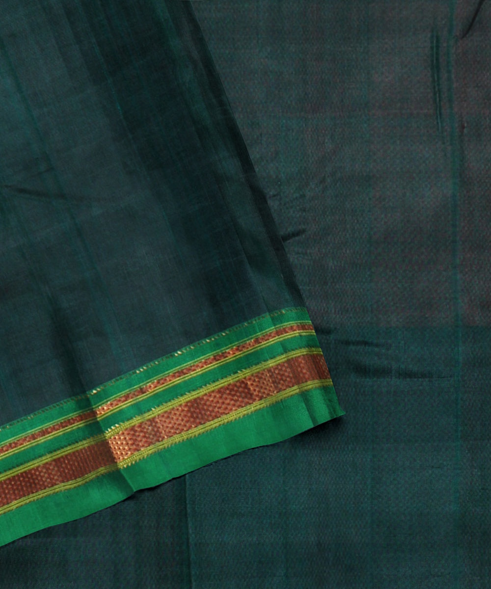 Red green handwoven ilkal silk saree