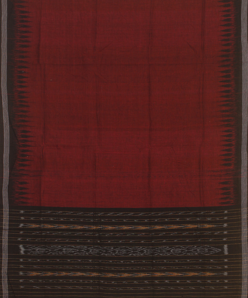Black maroon handwoven cotton sambalpuri dress material