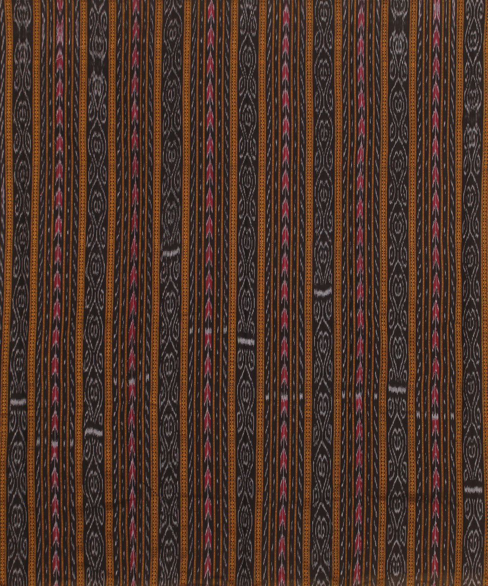 Black maroon handwoven cotton sambalpuri dress material