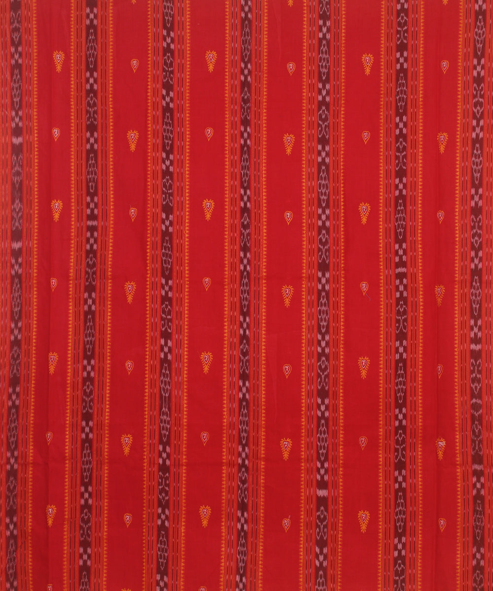 Red yellow handloom cotton sambalpuri dress material