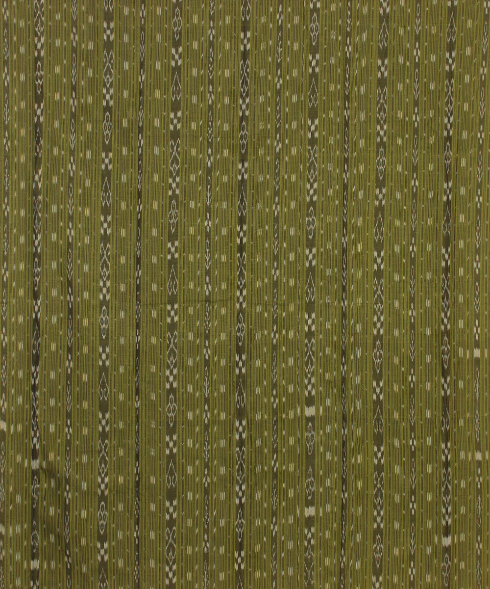 Olive green black handwoven cotton sambalpuri dress material