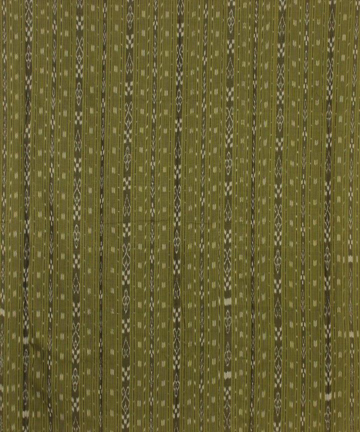 Olive green black handwoven cotton sambalpuri dress material