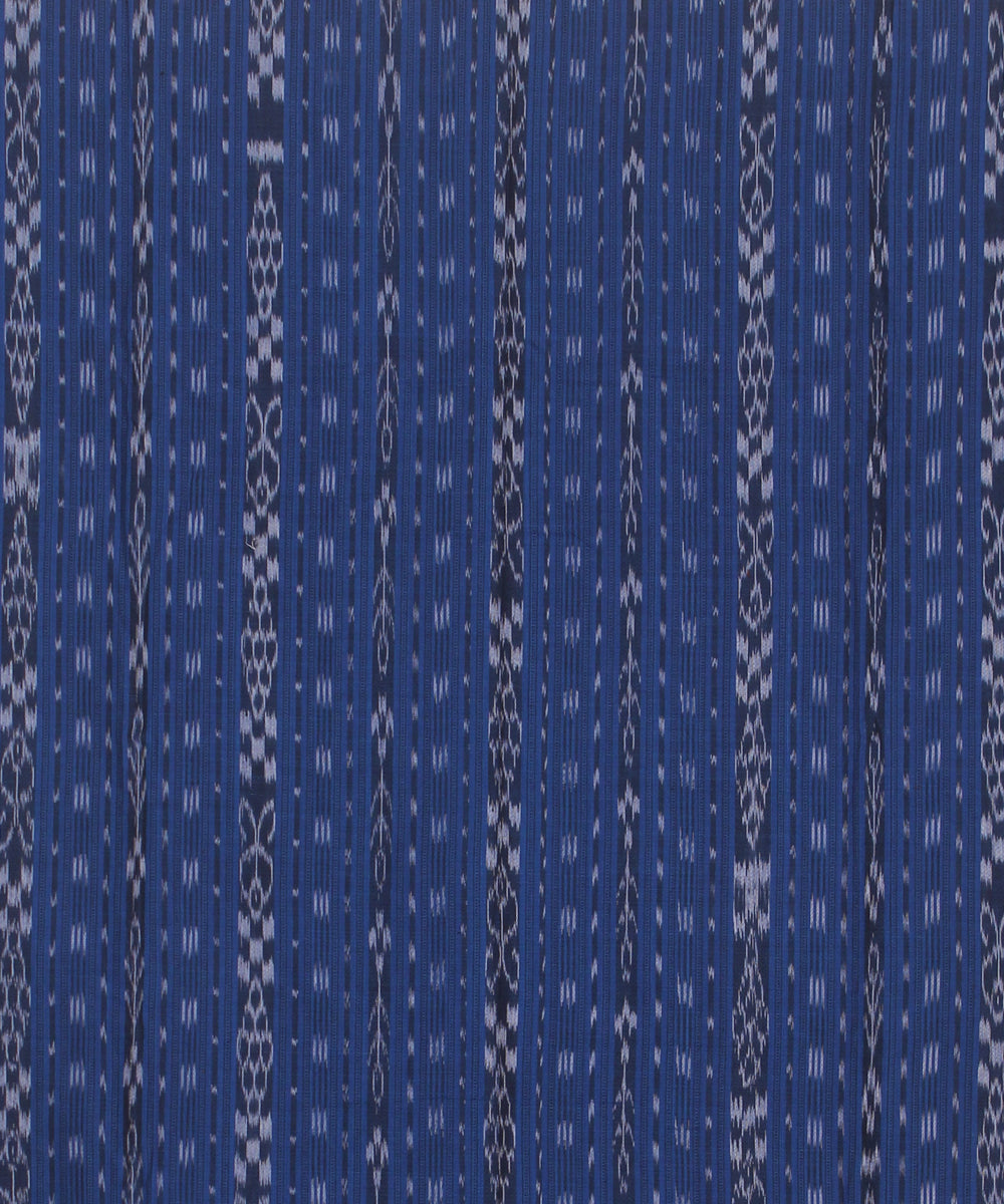 Cyan blue black handwoven cotton sambalpuri dress material