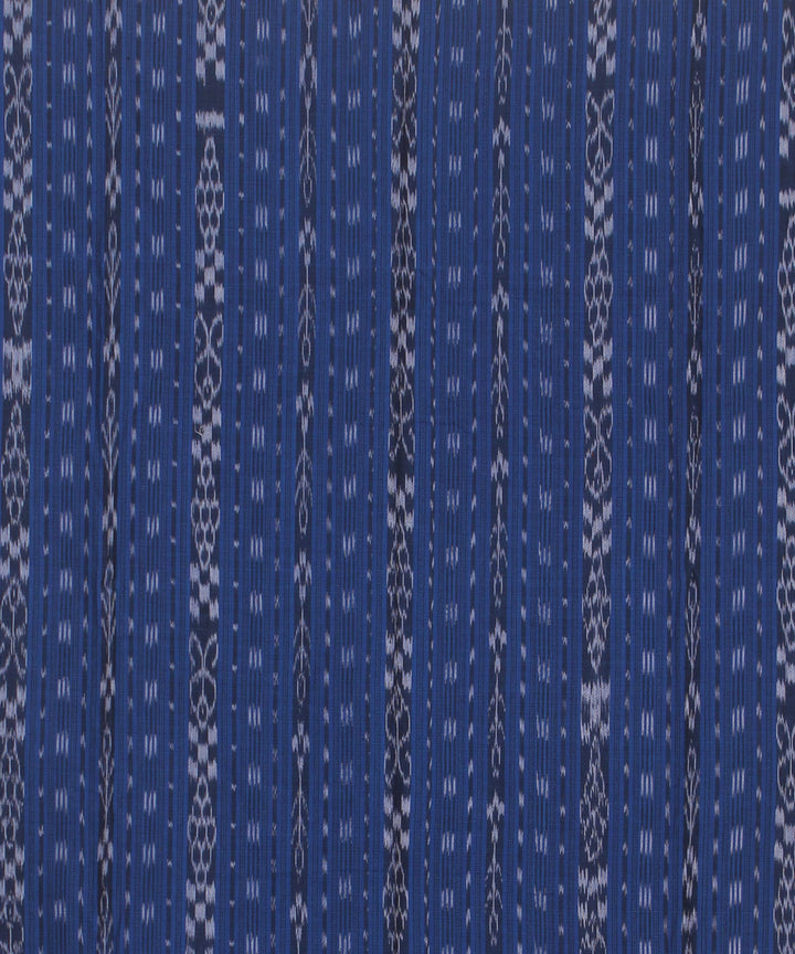 Cyan blue black handwoven cotton sambalpuri dress material