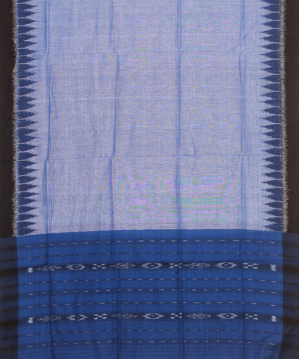 Cyan blue black handwoven cotton sambalpuri dress material