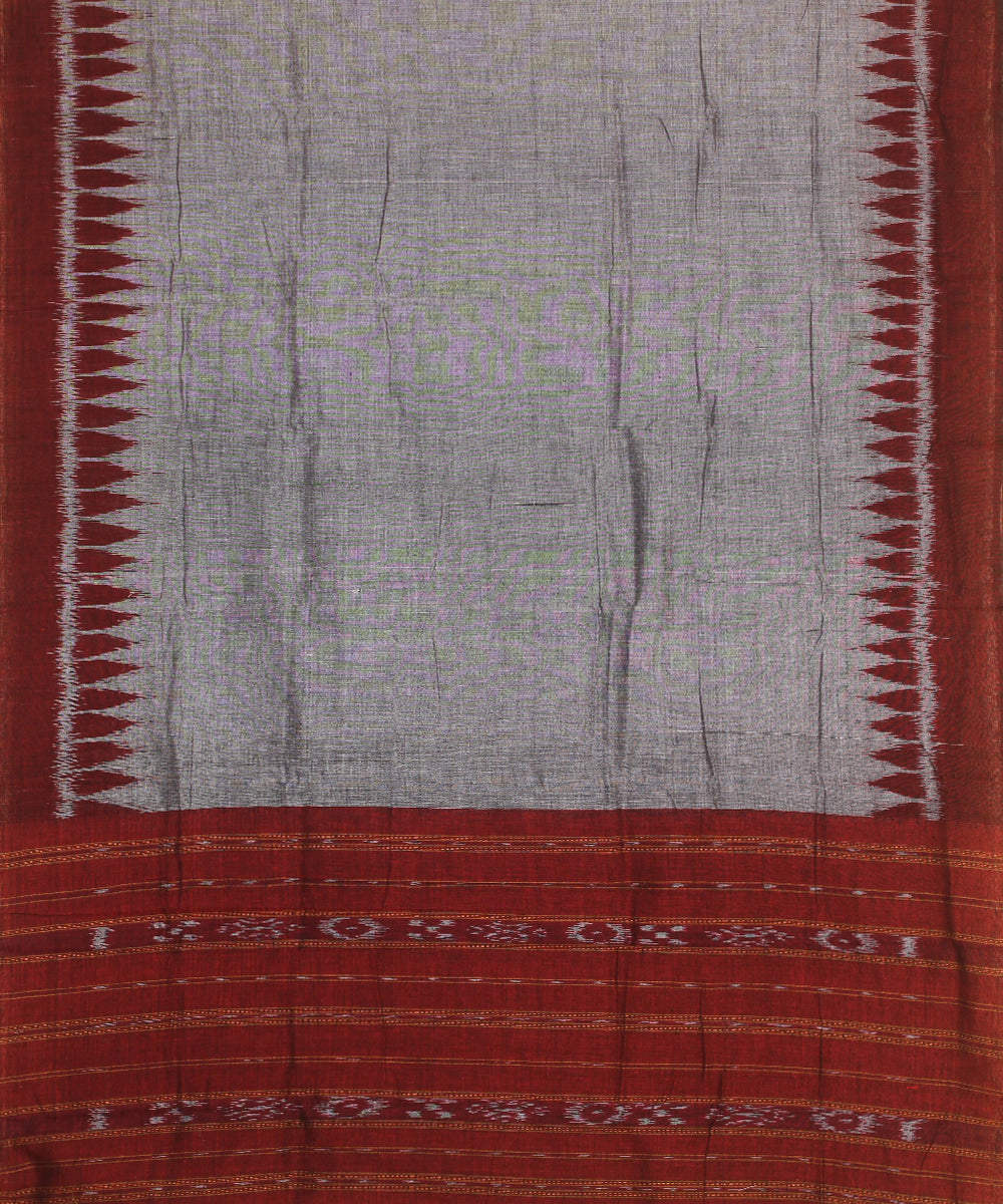 Maroon grey handloom cotton sambalpuri dress material