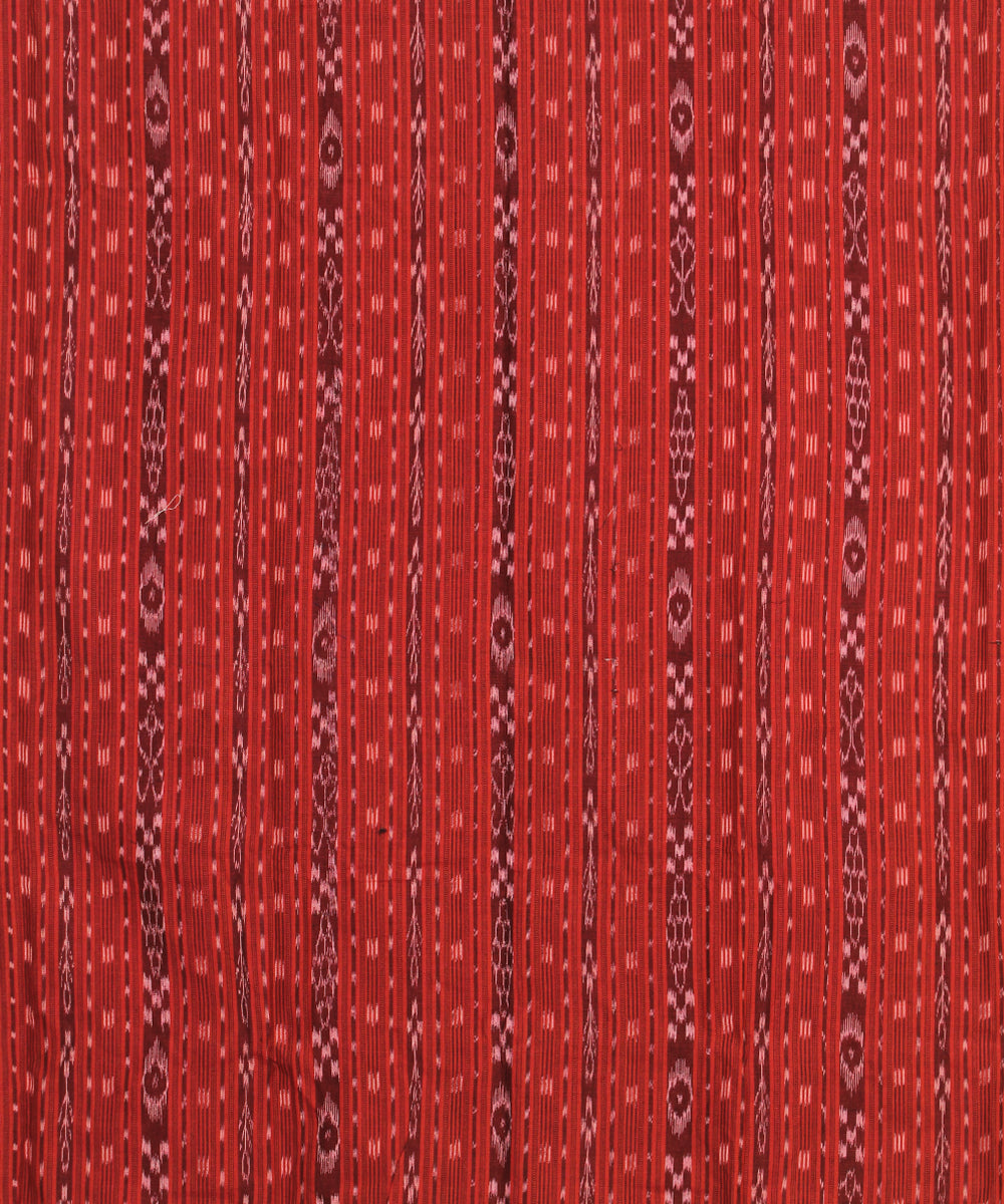 Red light pink cotton handwoven sambalpuri dress material