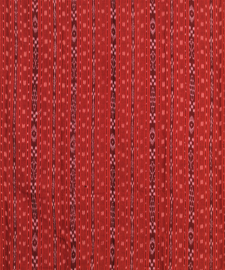 Red light pink cotton handwoven sambalpuri dress material