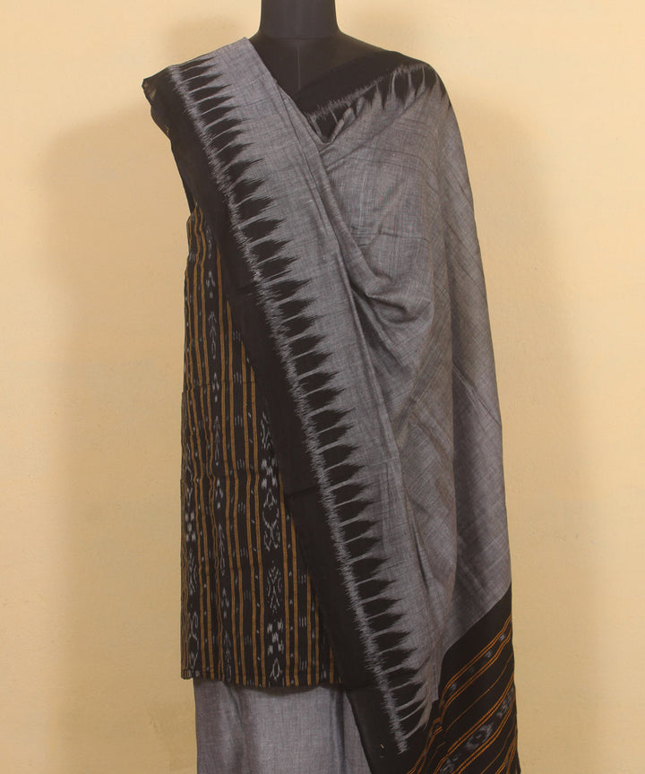 Black grey cotton handloom sambalpuri dress material