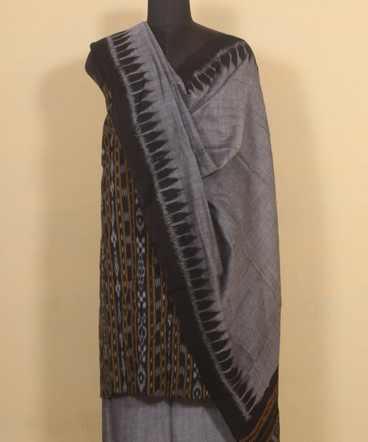 Black grey handwoven sambalpuri cotton dress material