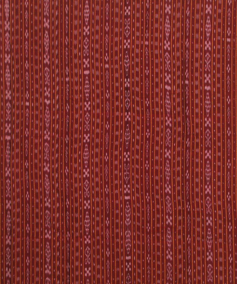 Maroon grey handwoven cotton sambalpuri dress material