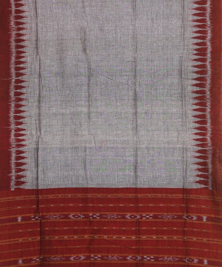 Maroon grey handwoven cotton sambalpuri dress material