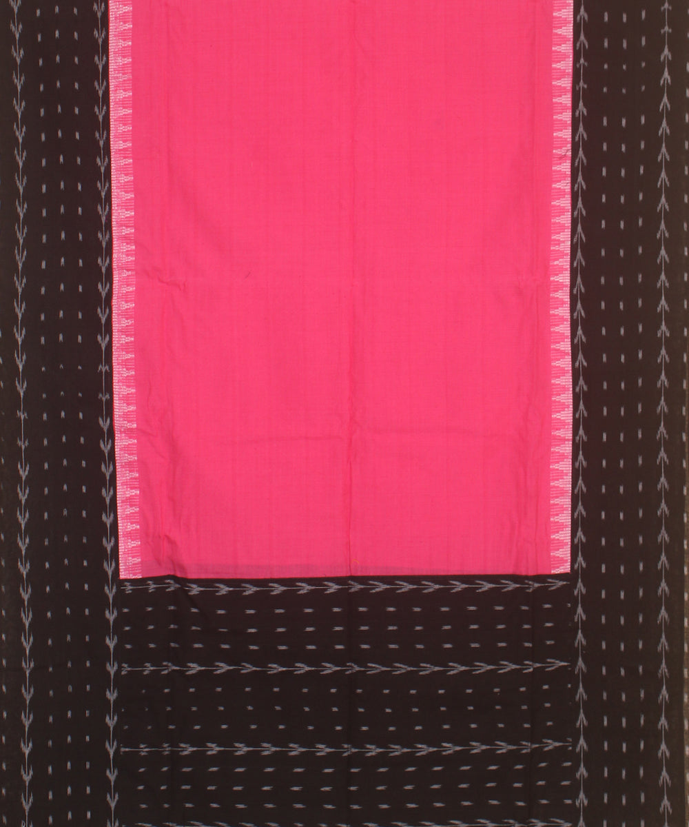Black pink handwoven cotton sambalpuri dress material