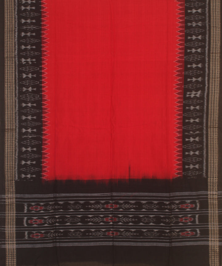 Black red handwoven sambalpuri cotton dress material