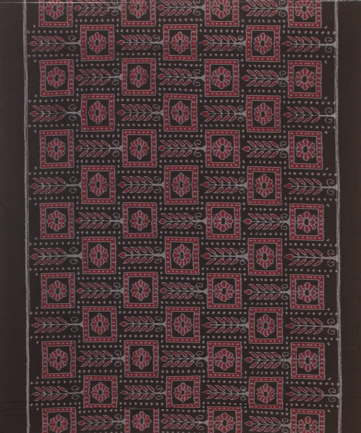 Black cream handwoven cotton sambalpuri dress material