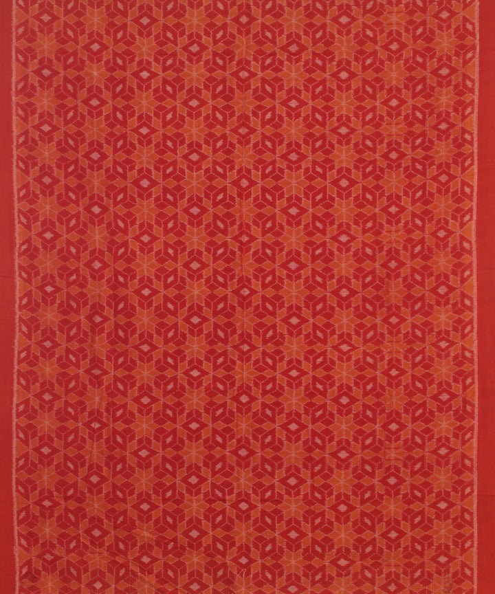 Red cream handwoven cotton sambalpuri dress material