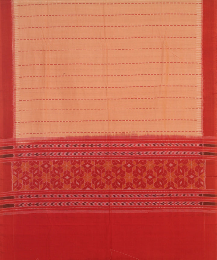 Red cream handwoven cotton sambalpuri dress material